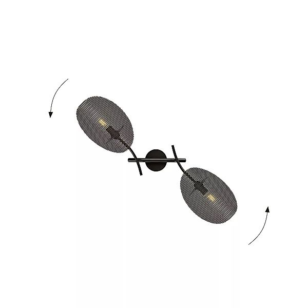 Wandlampe Gladio, schwarz, zweiflammig günstig online kaufen