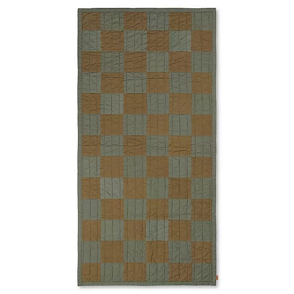 Kinderdecke Duo Quilted textil grün / 90 x 187 cm - Gesteppt - Ferm Living günstig online kaufen