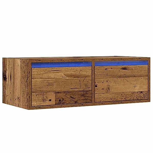 vidaXL TV-Schrank TV-Schrank mit LED-Leuchten Altholz-Optik 75x35,5x25 cm ( günstig online kaufen