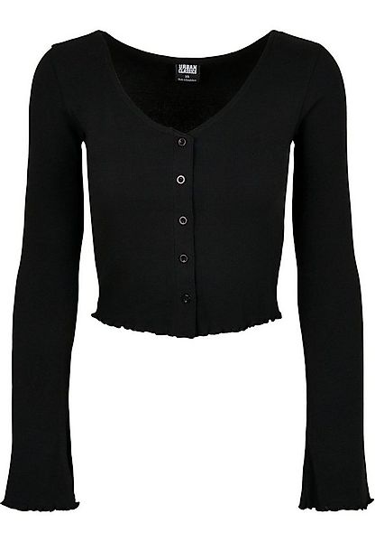 URBAN CLASSICS Langarmshirt Urban Classics Damen Ladies Cropped Rib Cardiga günstig online kaufen