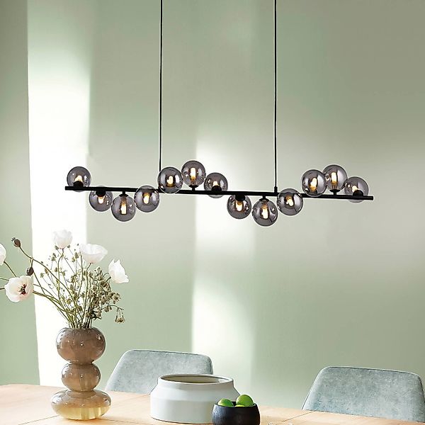 SCHÖNER WOHNEN Hängeleuchte Dubai, Rauchglas, 13-fl., G9 günstig online kaufen