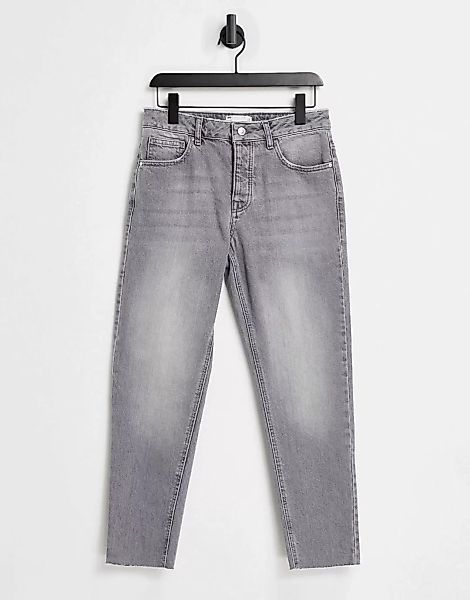 ASOS DESIGN – Klassische, feste Jeans in verwaschenem Grau mit unverarbeite günstig online kaufen