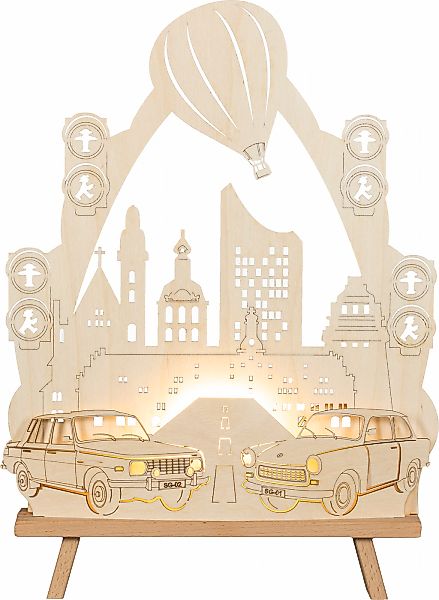 SAICO Original LED Schwibbogen "Dekoleuchte-Spitze, Trabant und Wartburg" i günstig online kaufen