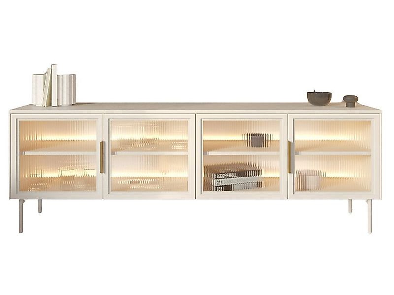 Compleo TV-Schrank mit 4 Türen, Elegant design, Glasstüren, Lowboard,Fernse günstig online kaufen