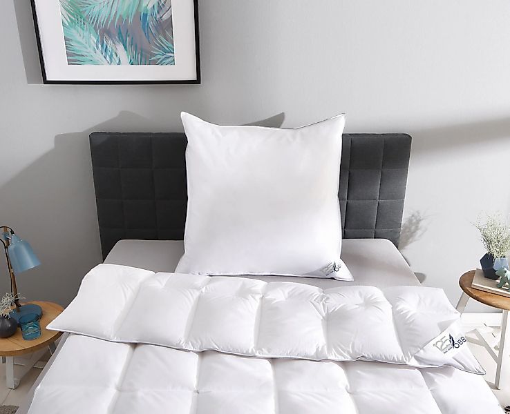 OBB Daunenbettdecke + Kopfkissen Decke mit Kissen 135x200 oder 155x220 cm, günstig online kaufen
