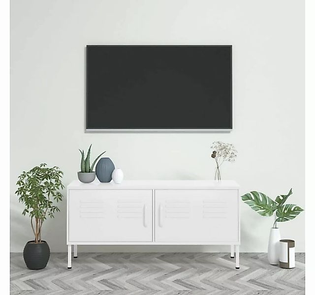 furnicato TV-Schrank Weiß 105x35x50 cm Stahl günstig online kaufen