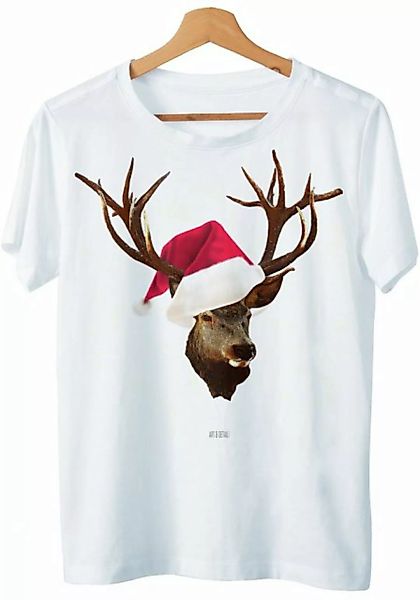 Art & Detail Shirt T-Shirt Weihnachten Design Hirsch mit Weihnachtsmütze Bi günstig online kaufen