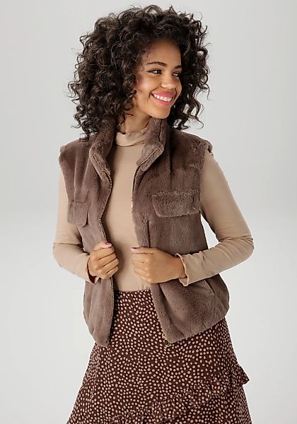 Aniston CASUAL Plüschweste in trendiger Farbpalette - NEUE KOLLEKTION günstig online kaufen