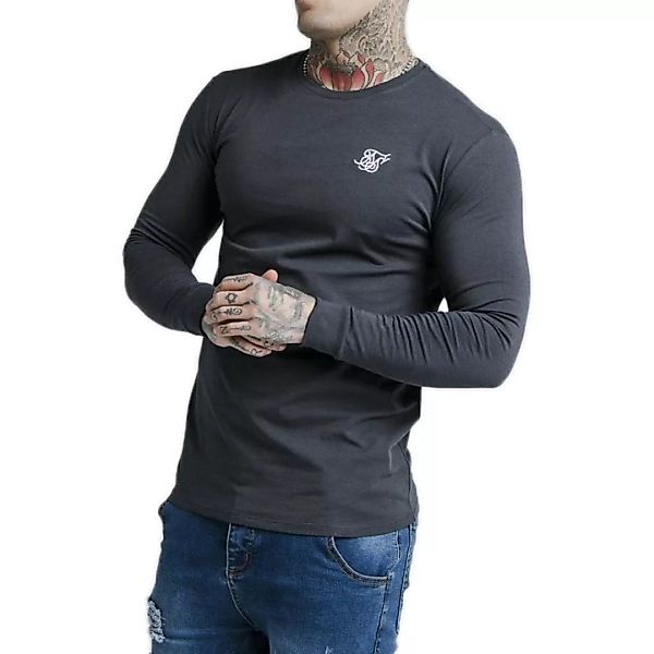 Siksilk Straighhem Gym Langarm-t-shirt XL Navy günstig online kaufen