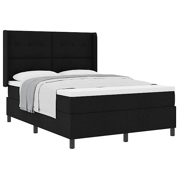 vidaXL Boxspringbett mit Matratze Schwarz 140 x 190 cm Stoff 3341639 günstig online kaufen