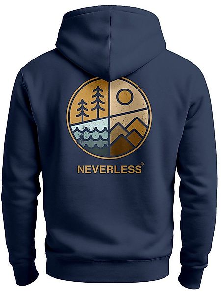 Neverless Hoodie Hoodie Backprint Herren Natur Grafik Berge Wald Adventure günstig online kaufen