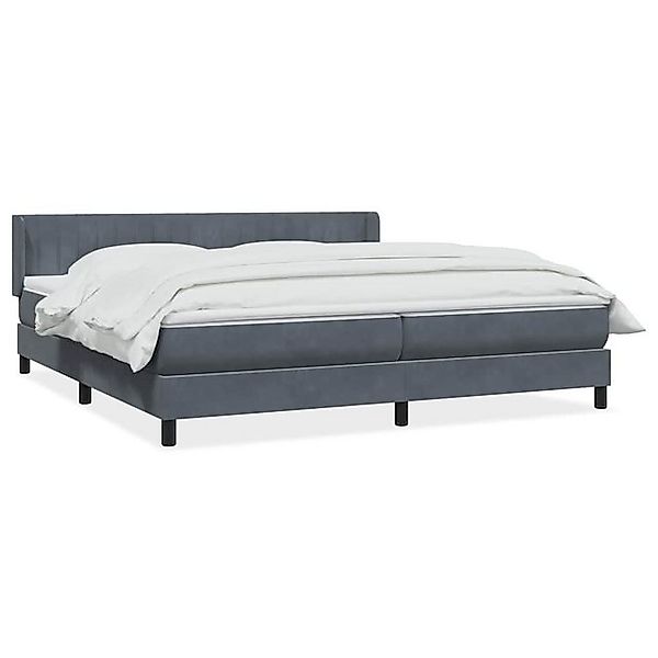 vidaXL Boxspringbett, Boxspringbett mit Matratze Dunkelgrau 200x210 cm Samt günstig online kaufen