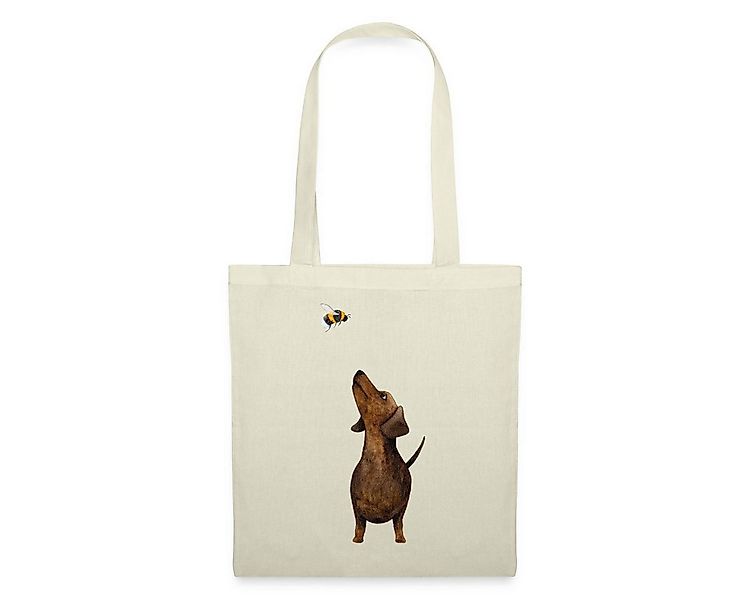 Spreadshirt Henkeltasche Dackel mit Hummel Süßestes Dackel Geschenk Stoffbe günstig online kaufen