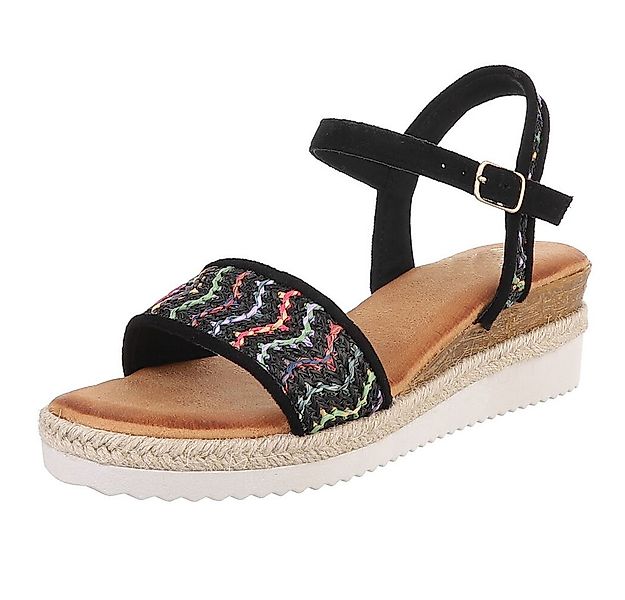 Ital-Design Elegante Sommer-Sandalen mit Wellenmuster und Absatz Plateausan günstig online kaufen