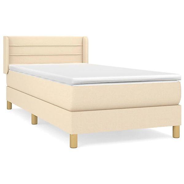 vidaXL Boxspringbett mit Matratze Creme 80x200 cm Stoff 3130310 günstig online kaufen