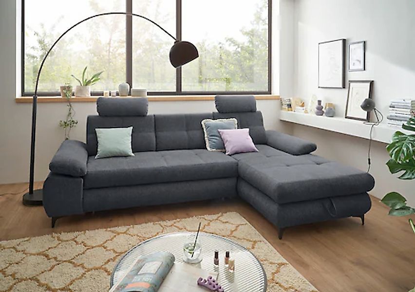 ED EXCITING DESIGN Ecksofa »Altona L-Form« mit Bettfunktion, Bettkasten, Ar günstig online kaufen