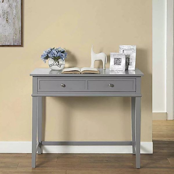 Home Office Tisch in Grau lackiert einer Schublade günstig online kaufen