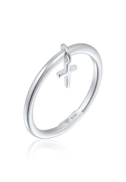 Elli Fingerring Bandring Stapelring Kreuz 925 günstig online kaufen