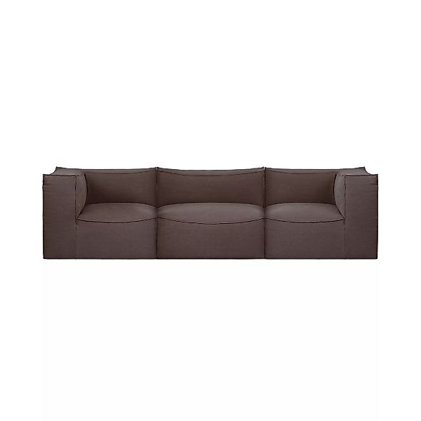 ferm LIVING - Catena Modular 3-Sitzer Sofa - braun/Hot Madison/BxHxT 335x76 günstig online kaufen