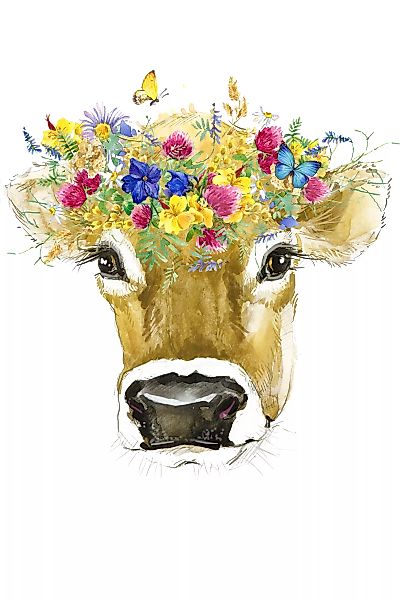 queence Leinwandbild "Kuh" günstig online kaufen