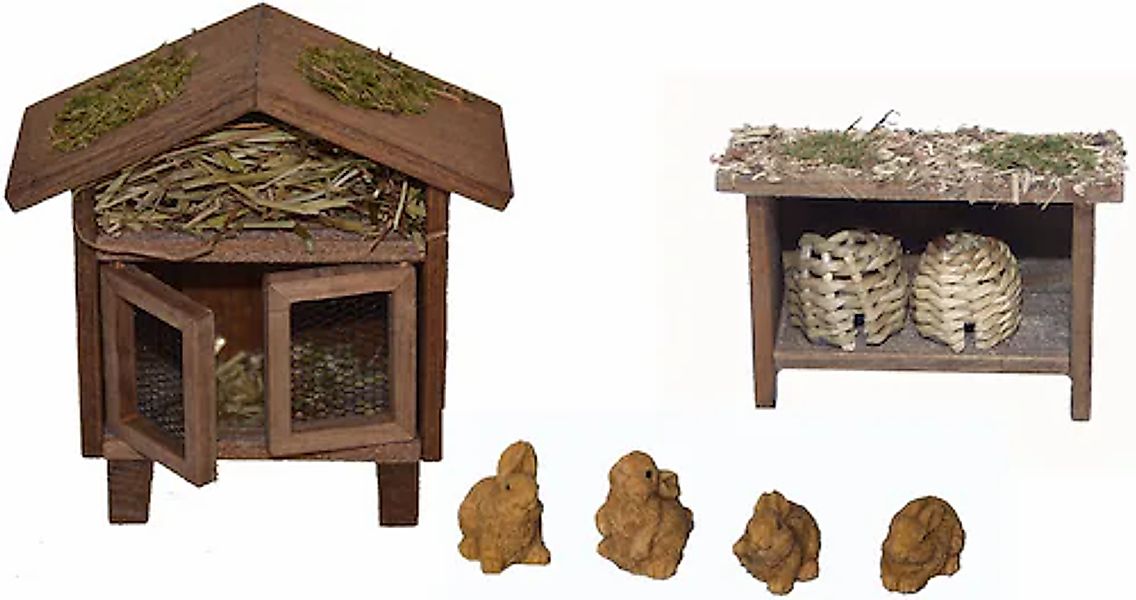 Alfred Kolbe Krippen-Zubehör »Weihnachtsdeko« Hasenstall mit 4 Hasen und Bi günstig online kaufen