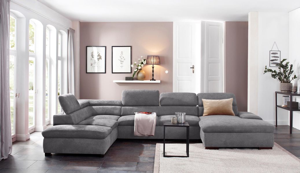 Home affaire Wohnlandschaft Alberto U-Form, mit günstig online kaufen