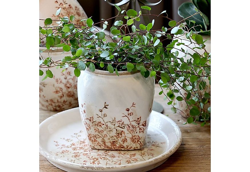 Chic Antique Übertopf Chaville Übertopf H13/D12 cm creme Keramik (1 St) günstig online kaufen