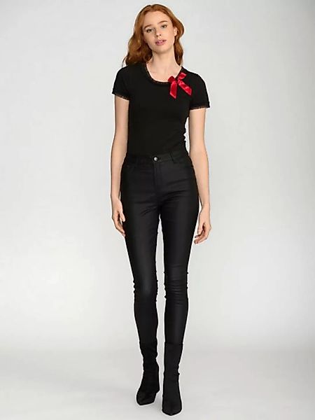 Pussy Deluxe Bow On Black Shirt female schwarz günstig online kaufen