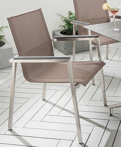 Destiny Gartensessel »ALTOS II«, (Set, 2 St.), Edelstahl, Textilene, Polywo günstig online kaufen