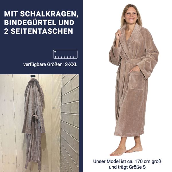 ZOLLNER Unisex-Bademantel, 50% Polyester, 50% Baumwolle, günstig online kaufen