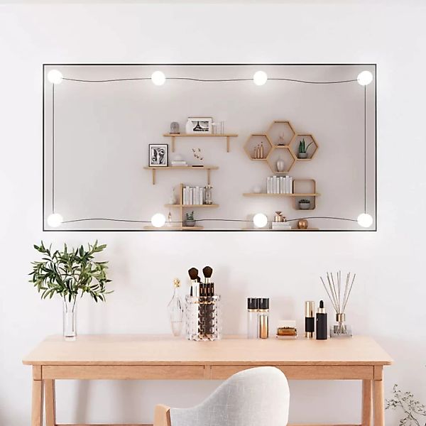 Vidaxl Wandspiegel Mit Led-leuchten 50x100 Cm Glas Rechteckig günstig online kaufen