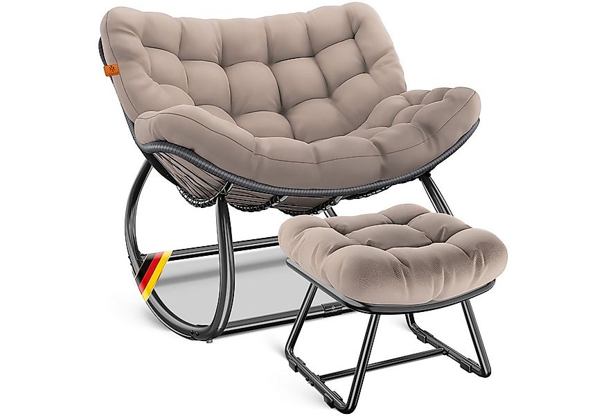 KESSER Schaukelstuhl Schaukelsessel Chillexer Pro mit Fußstütze für drinnen günstig online kaufen