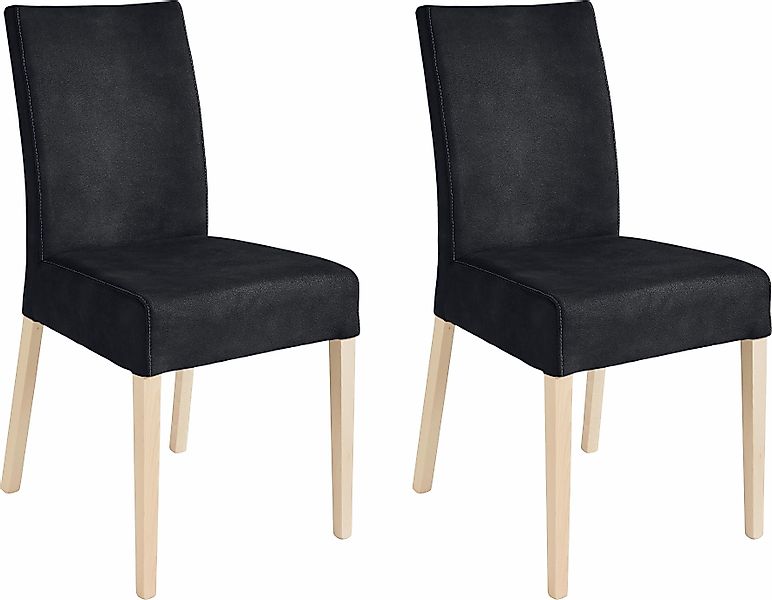 Home affaire 4-Fußstuhl "Umag" (Set) 2 Stk. Luxus-Microfaser Sitz und Rücke günstig online kaufen