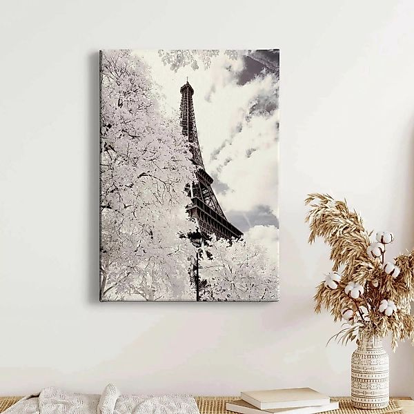 Bricoflor Eiffelturm Leinwand Bild Vintage Paris Bild In Schwarz Weiß Für S günstig online kaufen
