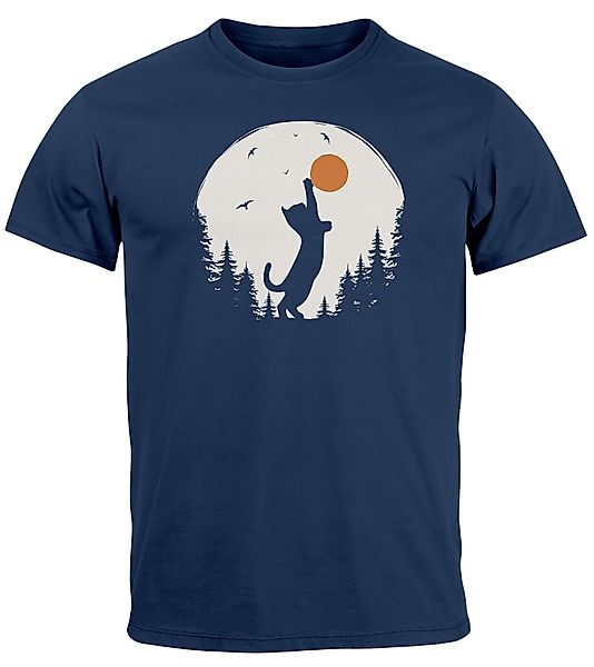 Neverless Print-Shirt Herren T-Shirt Frontprint Katze günstig online kaufen