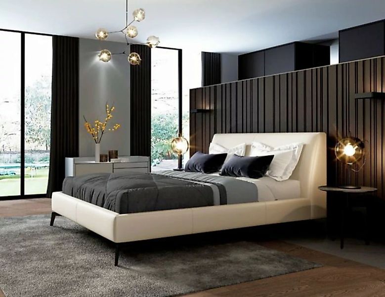 JVmoebel Bett, Doppelbett Betten Design Bett Leder Polster Schlafzimmer Ehe günstig online kaufen