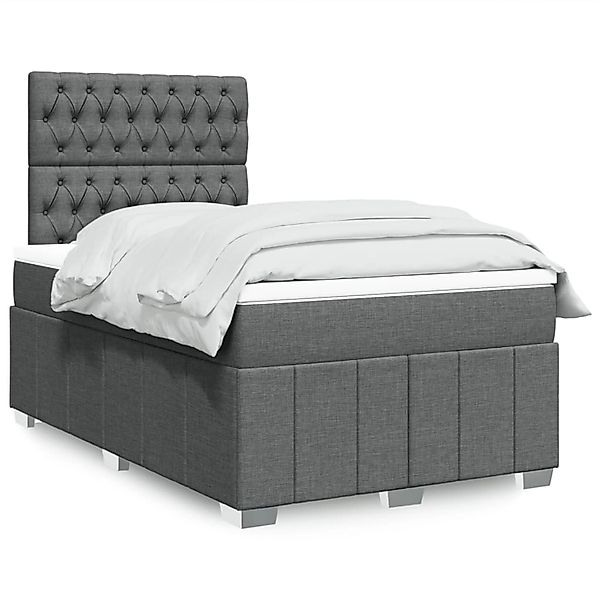 vidaXL Boxspringbett mit Matratze Dunkelgrau 120x190 cm Stoff 3293915 günstig online kaufen