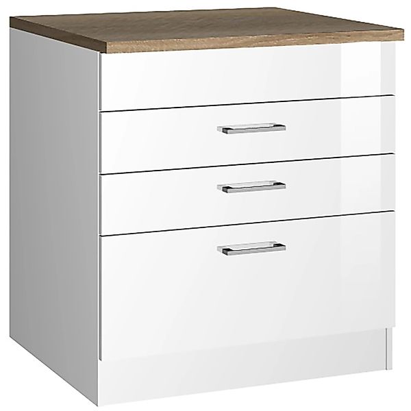 Held Möbel Küchen-KochfeldKüchen-Umbauschrank Mailand 80 cm Hochglanz Weiß/ günstig online kaufen