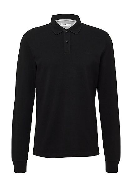 s.Oliver Langarmshirt Polo-Shirt Langarm-Poloshirt aus Baumwoll-Piqué mit B günstig online kaufen