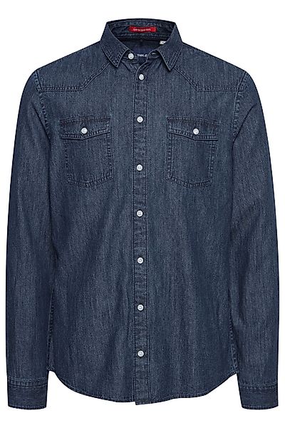 Blend Langarmhemd Meliertes Langarm Jeans Hemd aus Baumwolle BHANTES BLEND günstig online kaufen