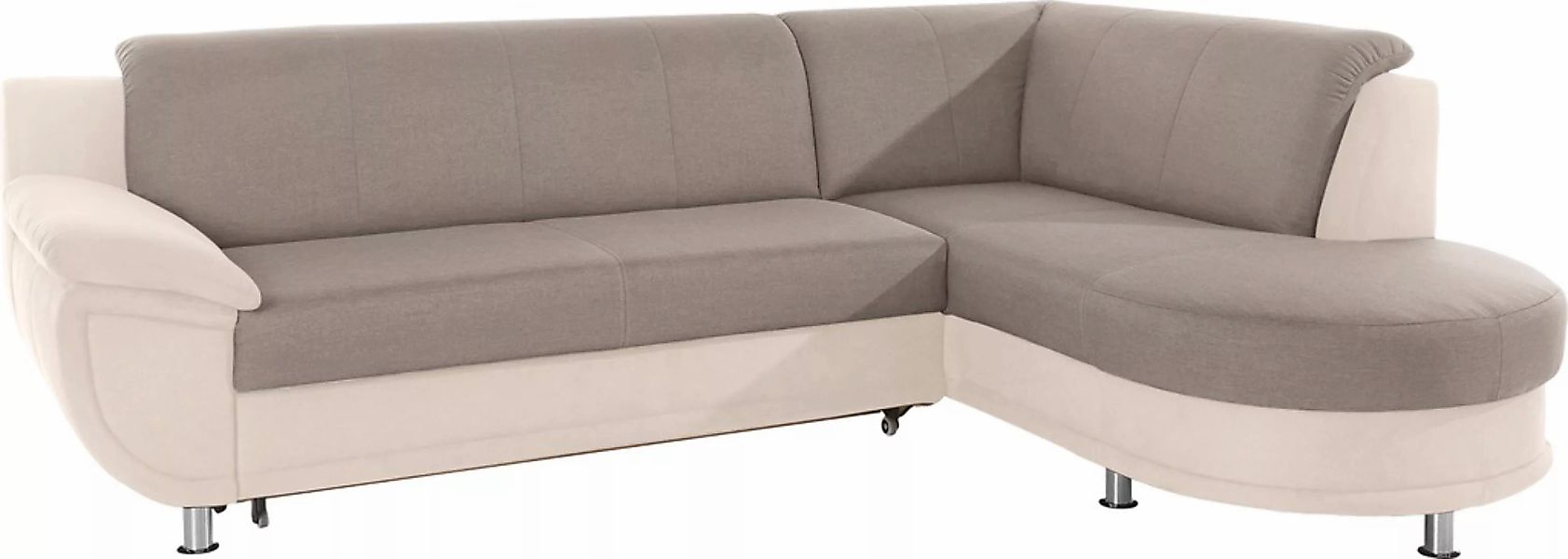 TRENDMANUFAKTUR Ecksofa »Rondo 3, zeitlos und bequem, Materialmix, breite A günstig online kaufen