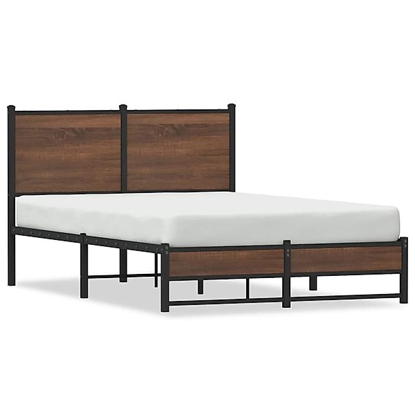vidaXL Metallbett ohne Matratze Braun Eichen-Optik 120x200 cm 4007938 günstig online kaufen