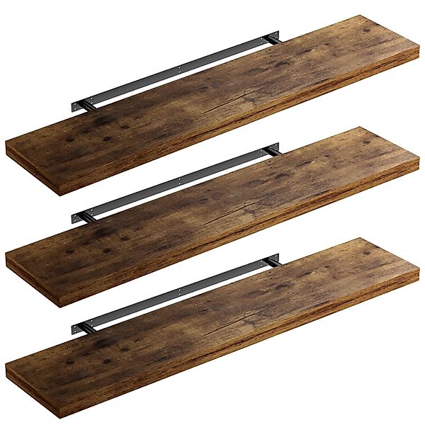 Wandregal Schweberegal 110cm 3er-Set Dunkle Eiche + Halterung günstig online kaufen