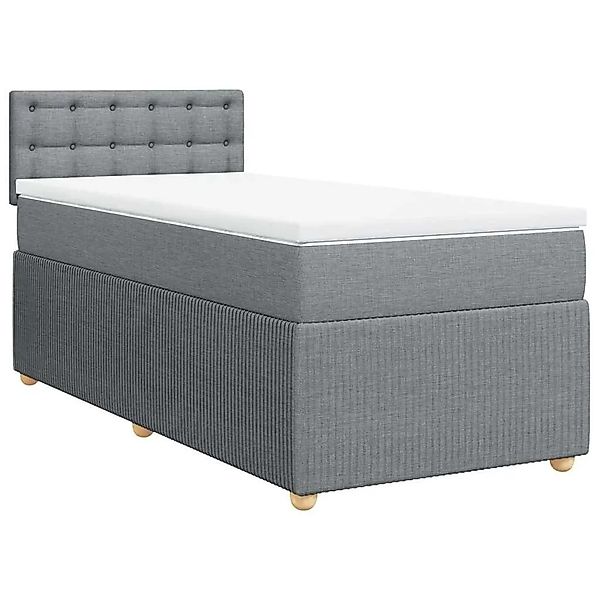 vidaXL Boxspringbett mit Matratze Hellgrau 100x200 cm Stoff 3287381 günstig online kaufen