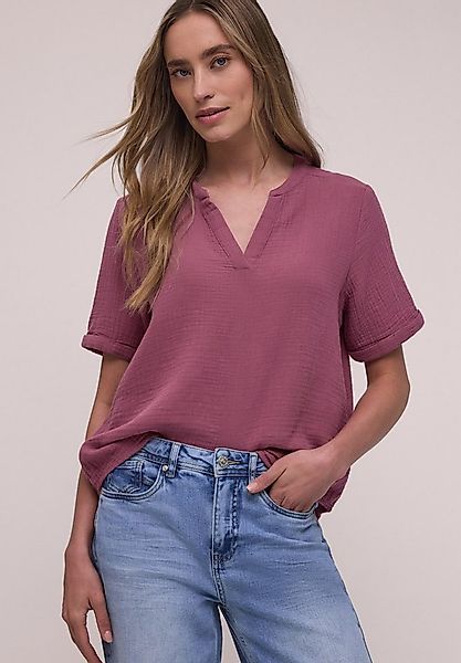 STREET ONE Kurzarmbluse aus reiner Baumwolle günstig online kaufen