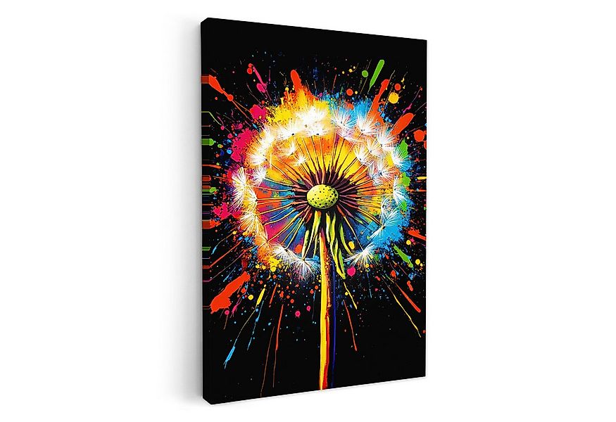 OneMillionCanvasses® Leinwandbild Löwenzahn - Graffiti - Farbenfroh - Blume günstig online kaufen