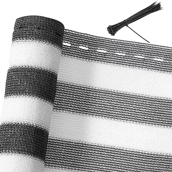 Balkonsichtschutz Grau/Weiß 1,4x10m günstig online kaufen