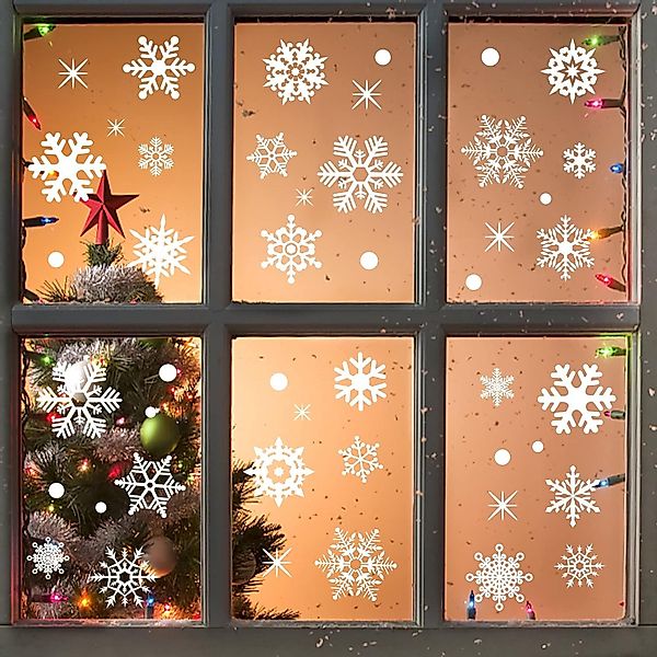 Coonoor Fenstersticker Fensteraufkleber Weihnachten Schneeflocken Weihnacht günstig online kaufen