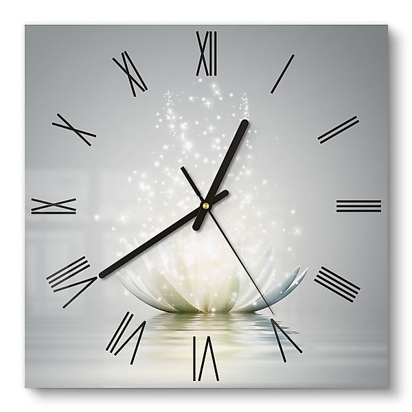 DEQORI Wanduhr 'Funkelnde Lotusblüte' (Glas Glasuhr günstig online kaufen