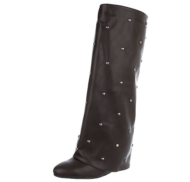 Ital-Design Glamouröse Damenstiefel mit Perlendetails für besondere Anlässe günstig online kaufen